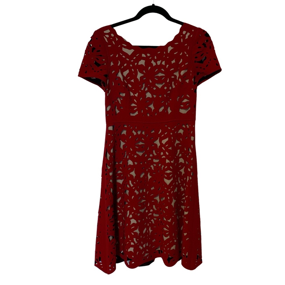 Red laser cut dress from Moulinette Soeurs - perfect for a holiday party/dinner!